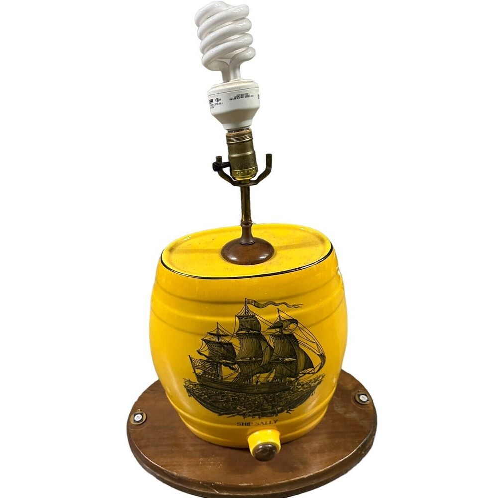 Royal Crownford Ironstone Ship Sally  Commodore John Paul Jones Lamp orig cooler
